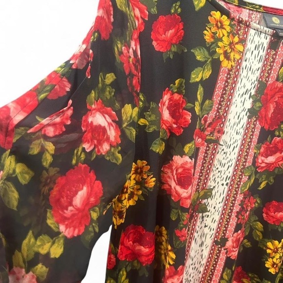 Women's floral 3/4 sleeve‎ blouse my JM Collection size Large (L4) - Picture 3 of 5